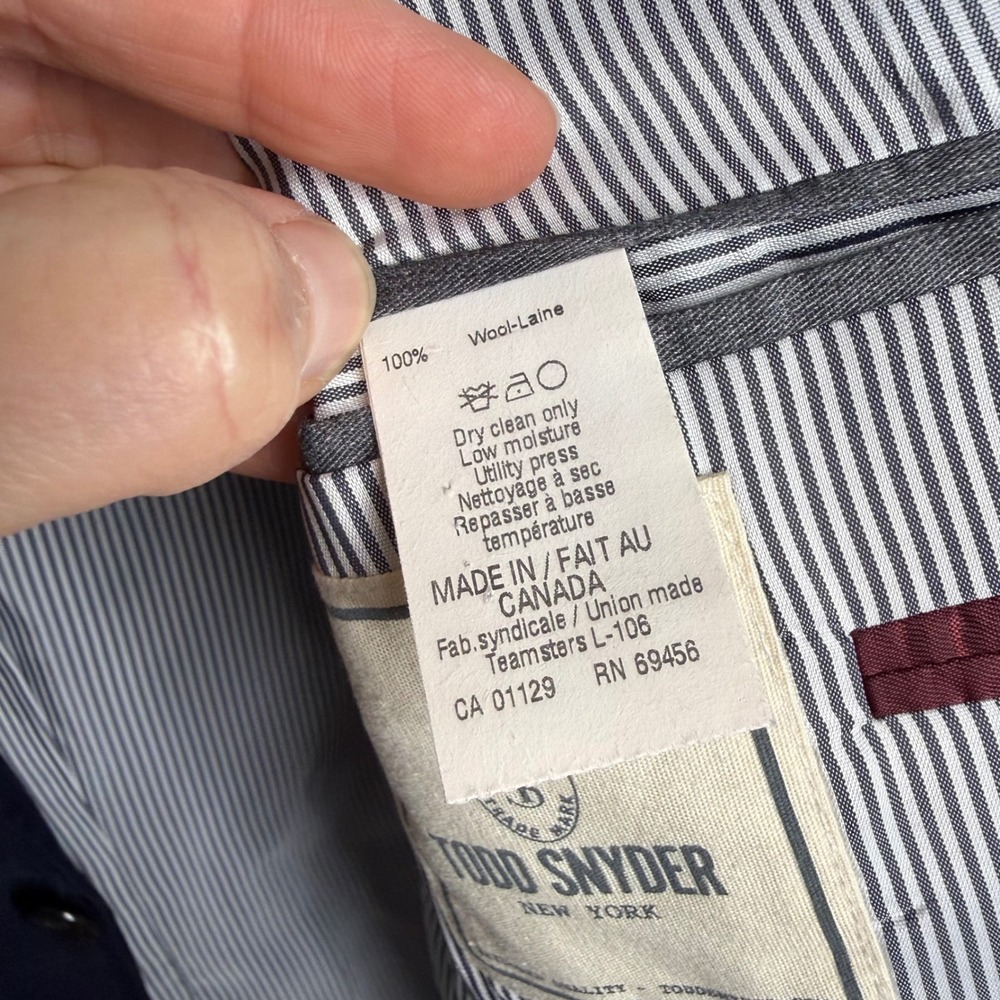 Todd Snyder Mayfair Fit Navy Blue Windowpane Plaid Wool Blazer Sport Coat 38R - Picture 6 of 10